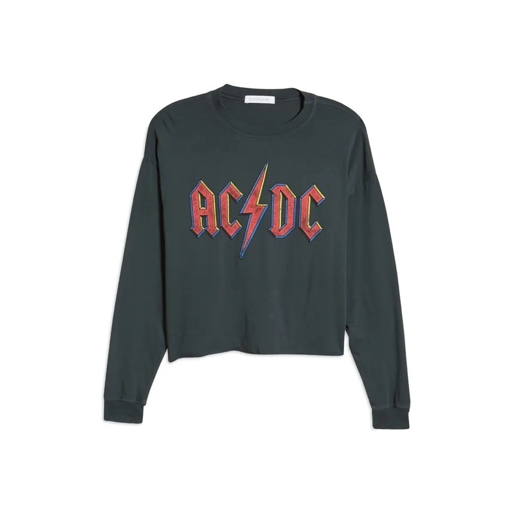 DAYDREAMER AC/DC Crop Graphic Sweatshirt